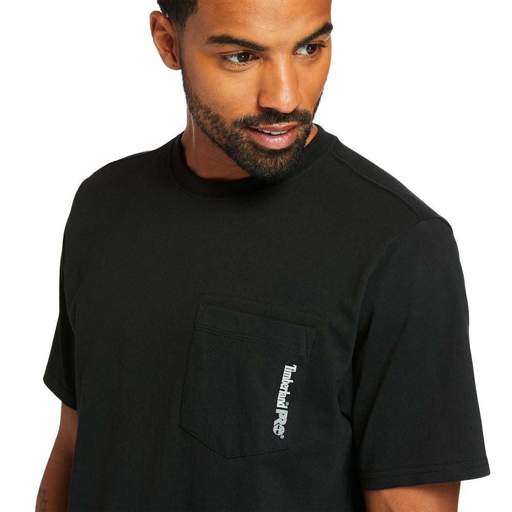 Timberland Mens T-Shirts PRO® Short Sleeve Base Plate Wicking - Black - India NT9638027